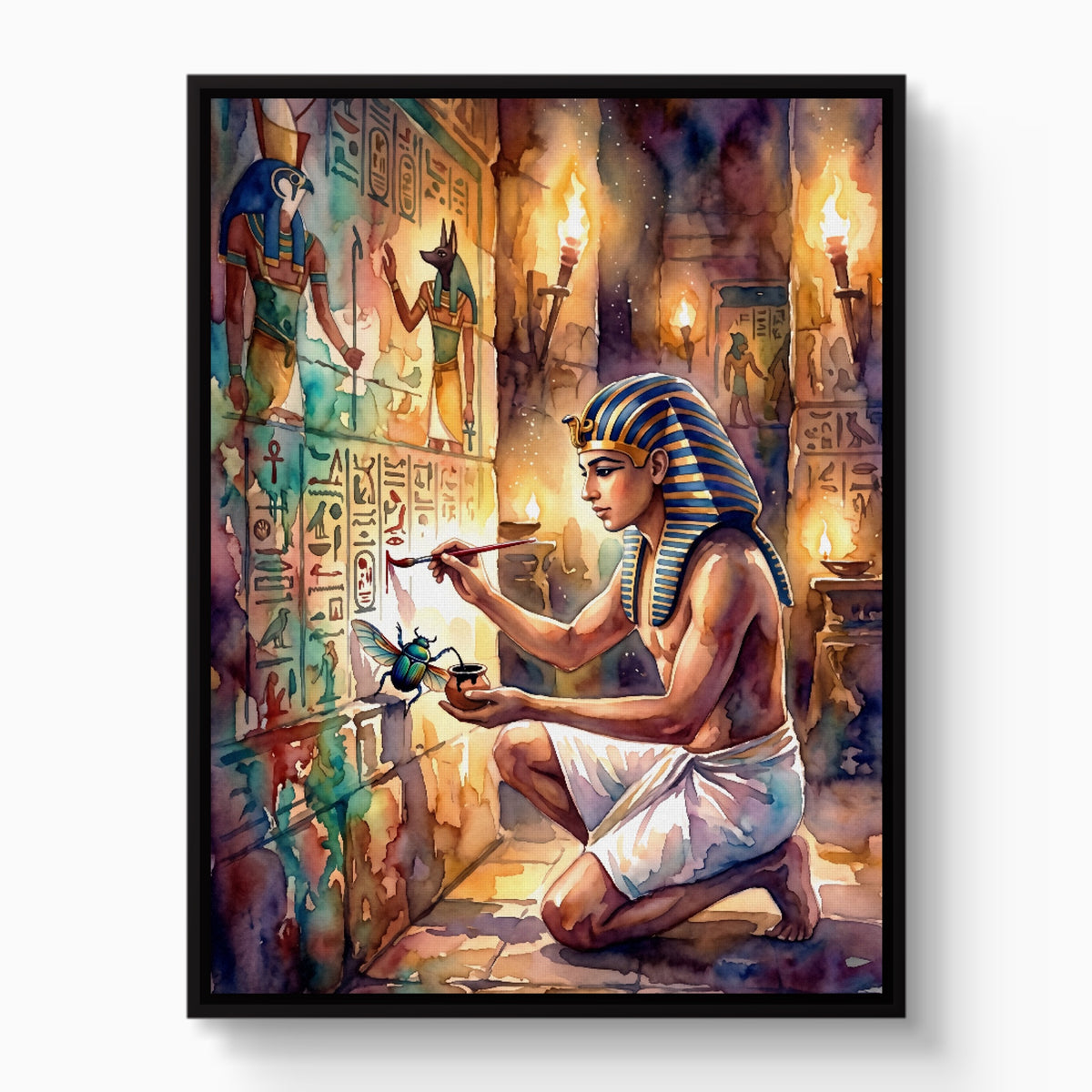 Pharaoh's Wall Script — pharaoh's wall script white studio framed black