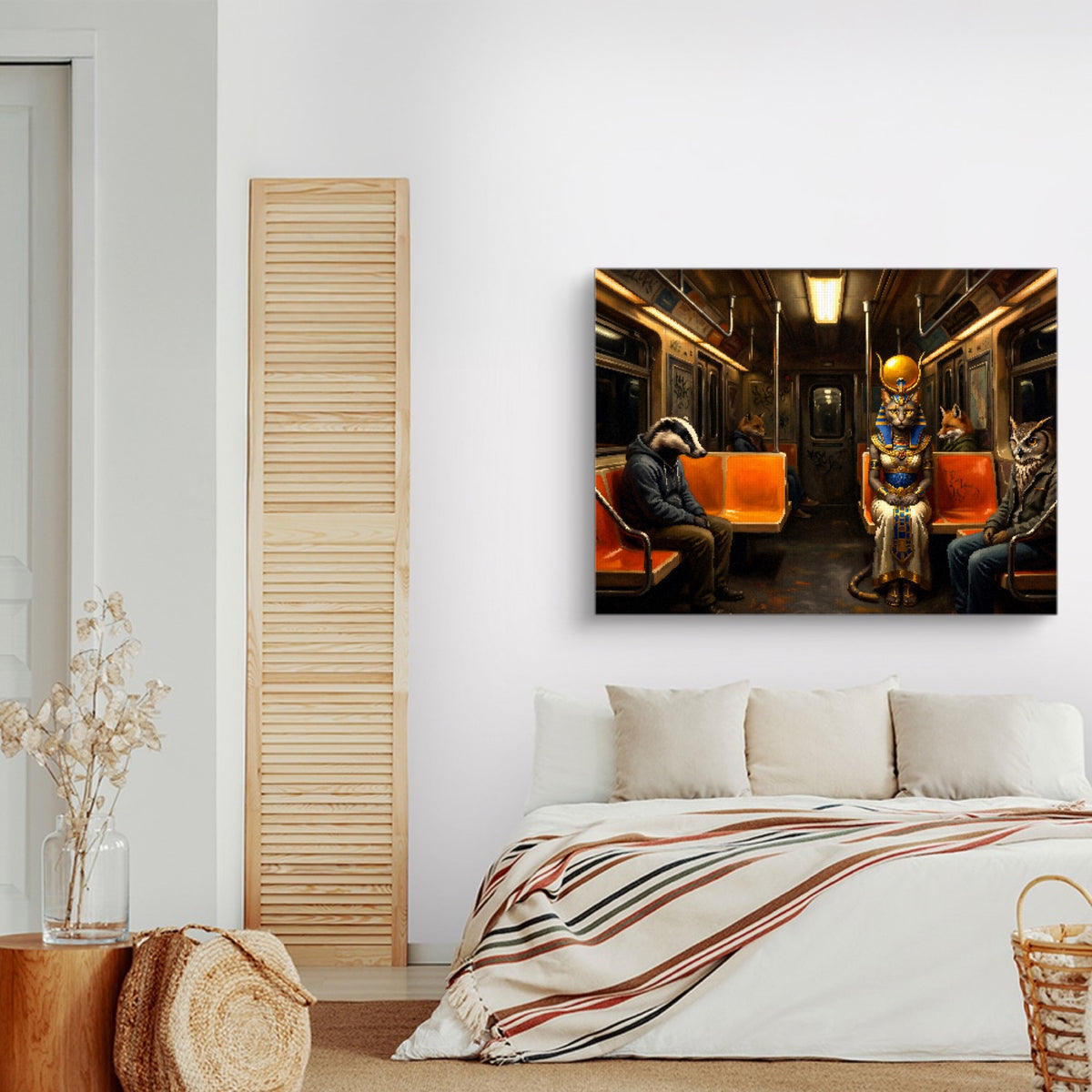 Pharaoh Subway Commute — pharaoh subway commute sq land nice bedroom 1land flush print