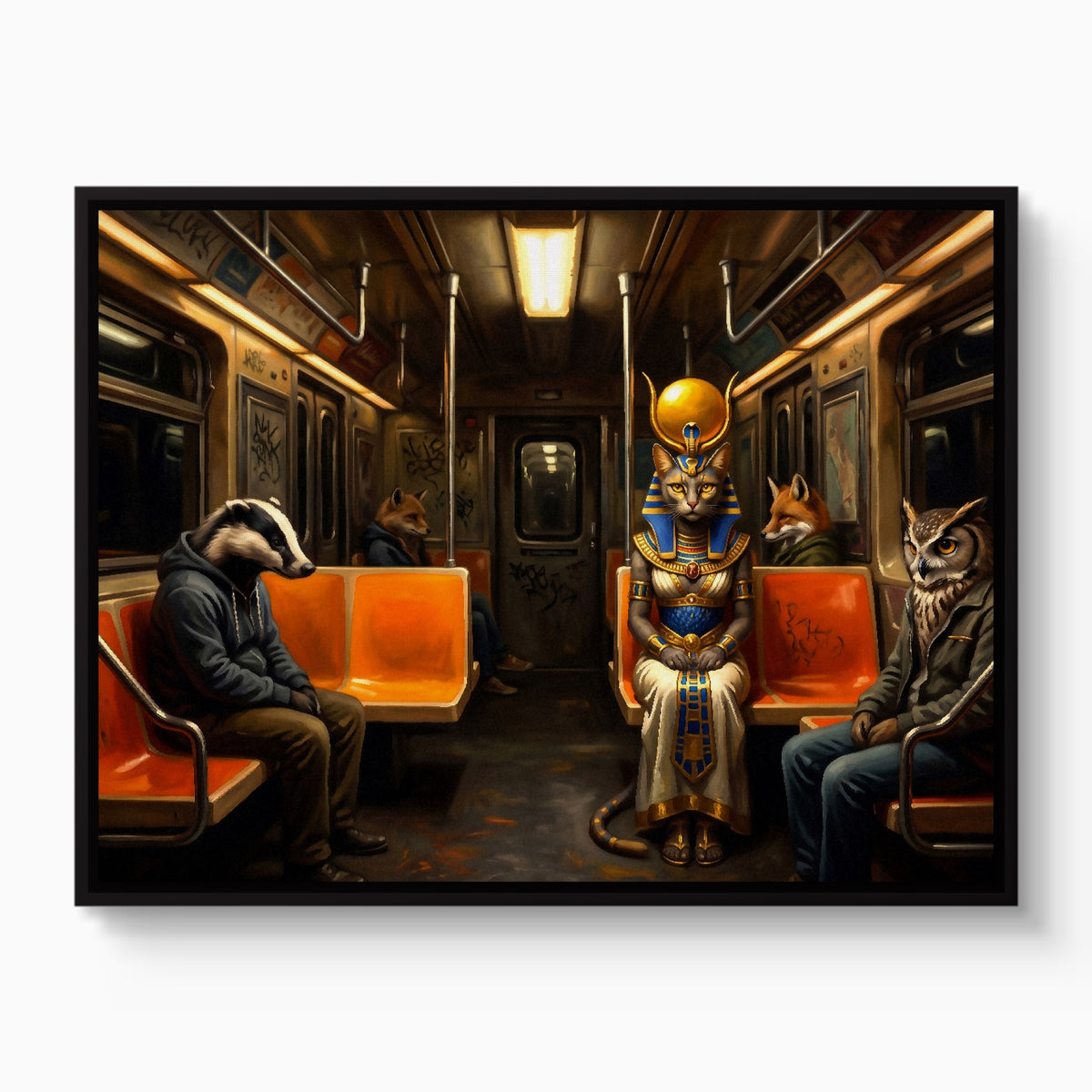Pharaoh Subway Commute — pharaoh subway commute white studio framed black