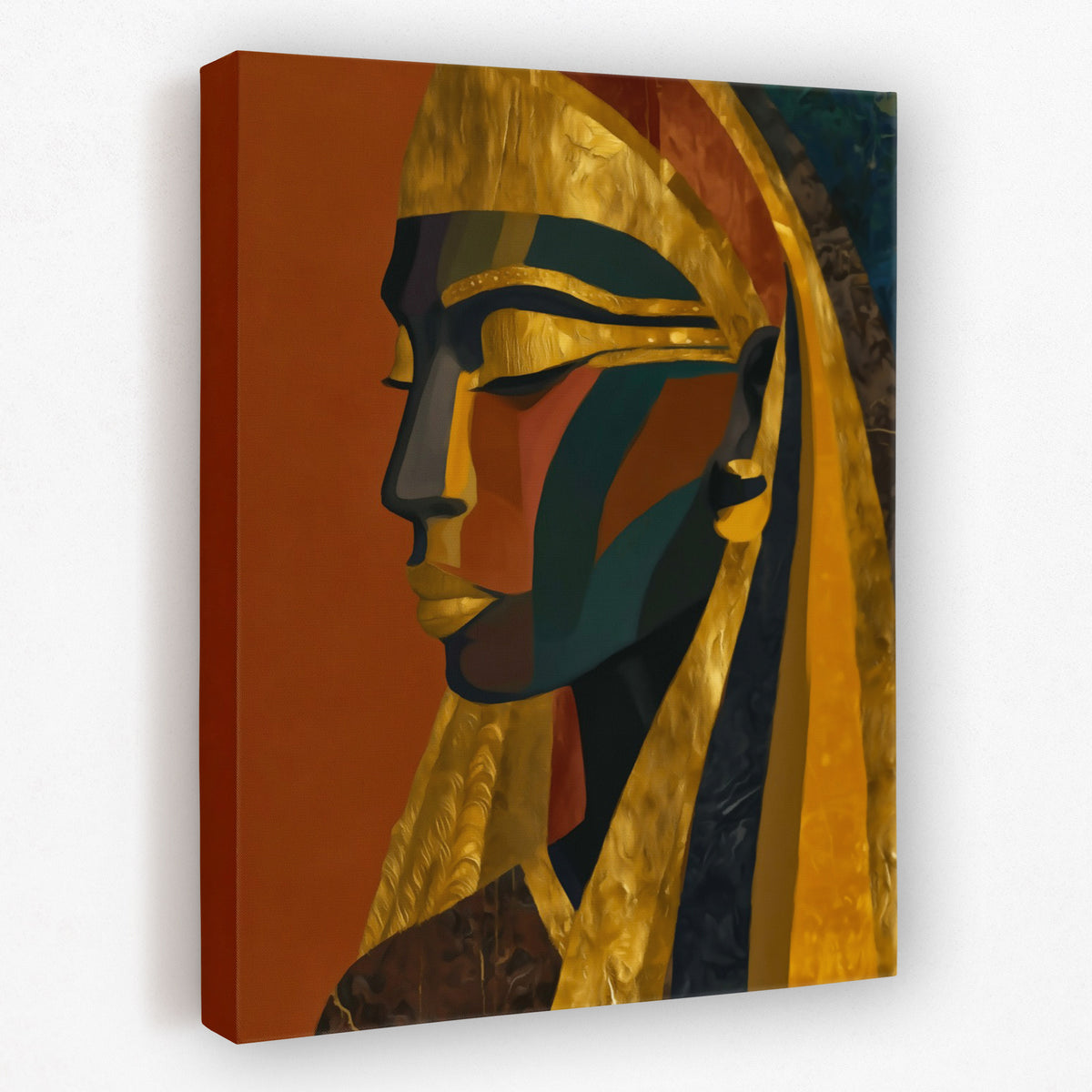 Pharaoh's Bronze Profile - Bronze Canvas Wall Art