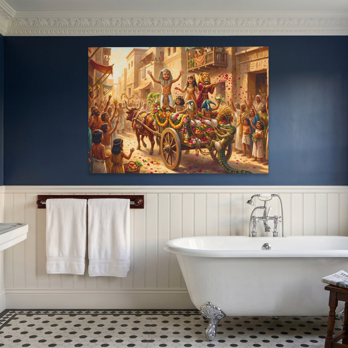 Pharaoh's Golden Procession canvas wall art, room view