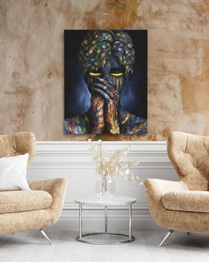 Philosopher's Gilded Meditation - Luxury Wall Art