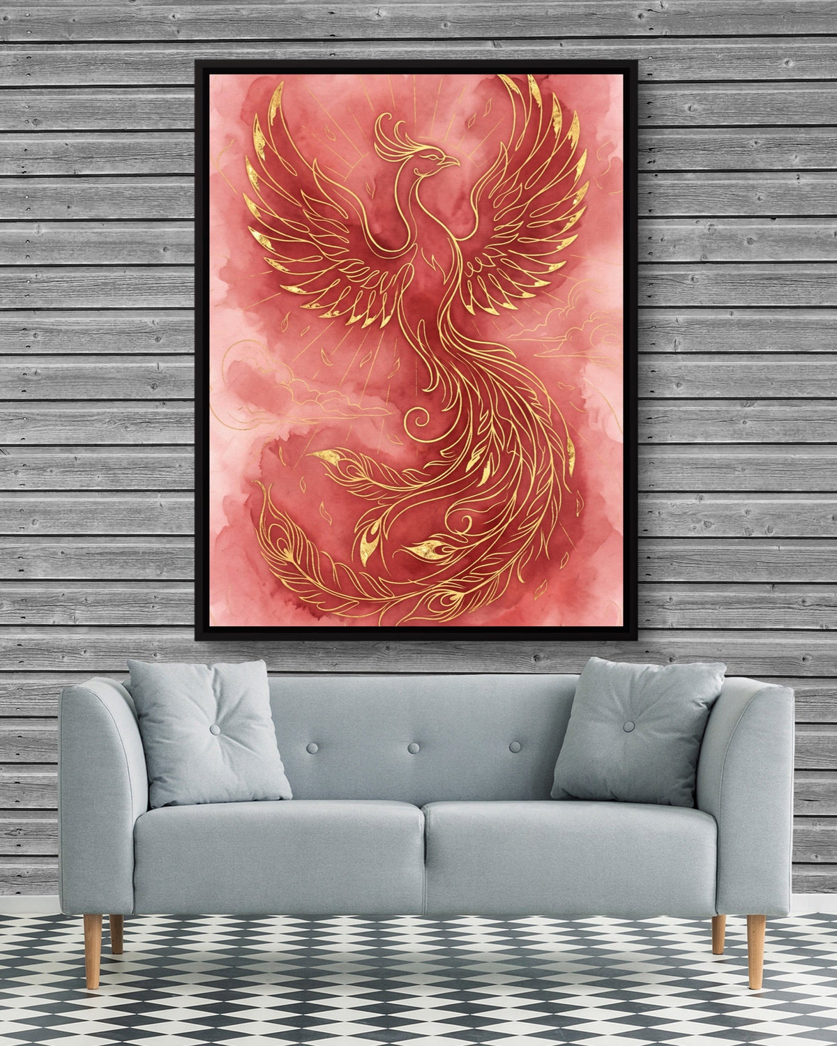 Phoenix Ascendant Burst - Luxury Wall Art