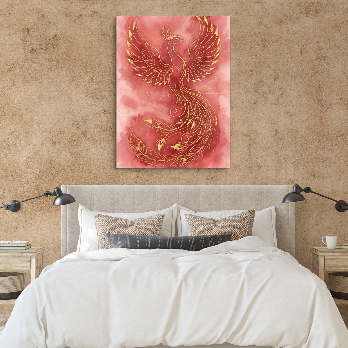 Phoenix Ascendant Burst - Luxury Wall Art