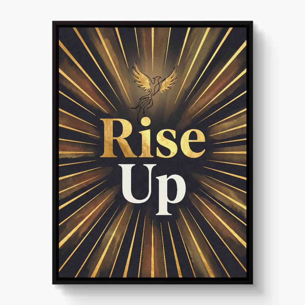 Phoenix Golden Rising — phoenix golden rising white studio framed black