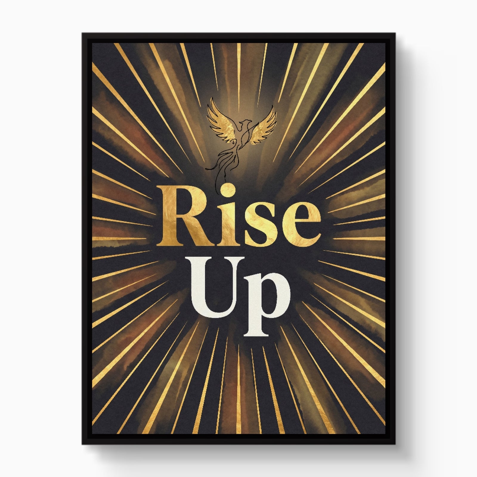 Phoenix Golden Rising — phoenix golden rising white studio framed black