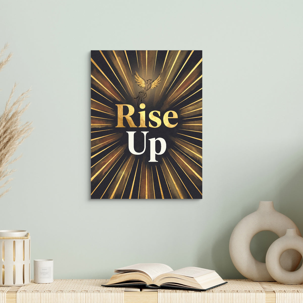 Phoenix Golden Rising — phoenix golden rising sq book table 1port flush print