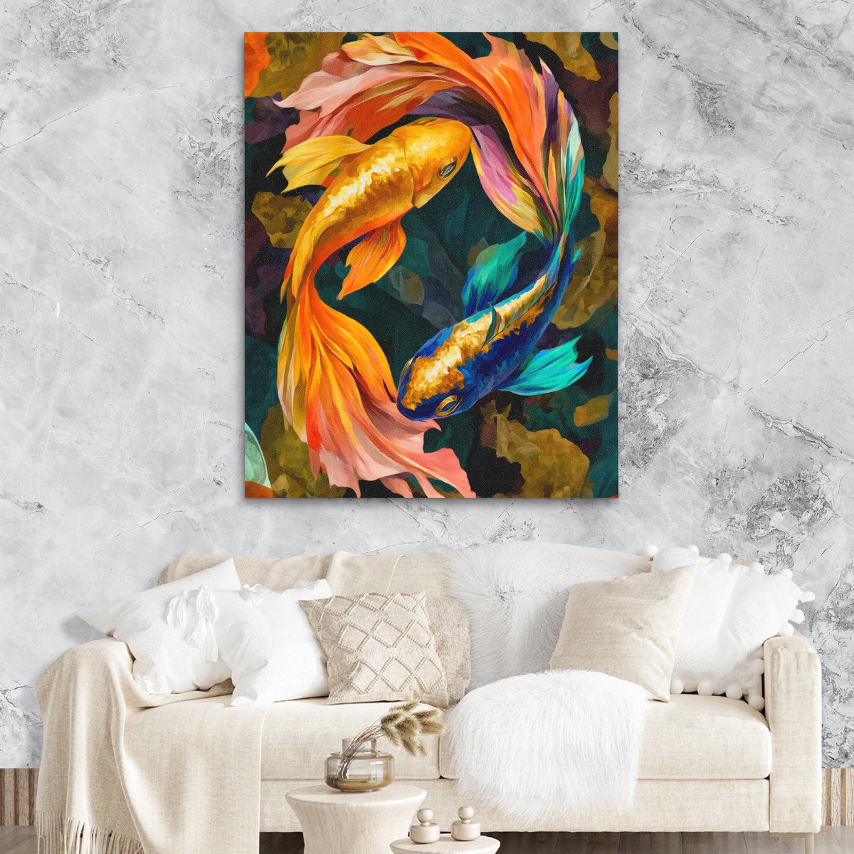 Phoenixes Circling Dance — Phoenixes Circling Dance Lux Couch Marble Walls 197