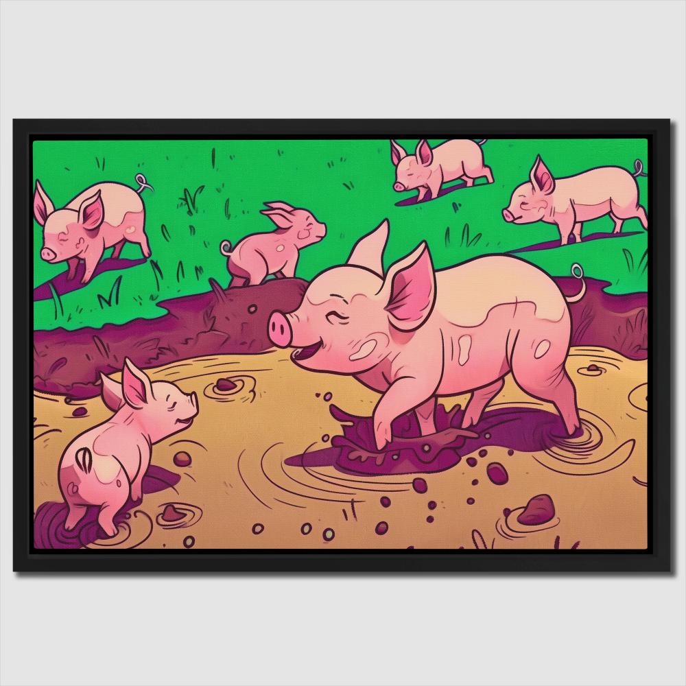 Pigs in the Mud - Luxury Wall Art