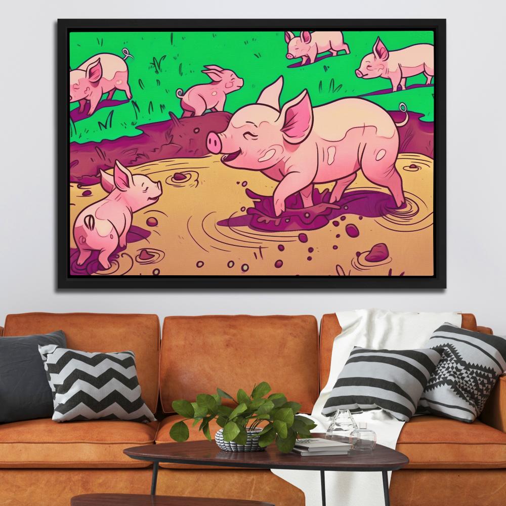 Pigs in the Mud - Luxury Wall Art
