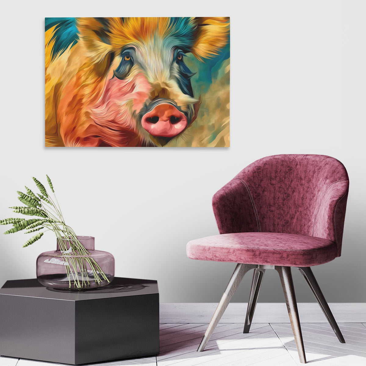 Pig's Windswept Glory - Luxury Wall Art