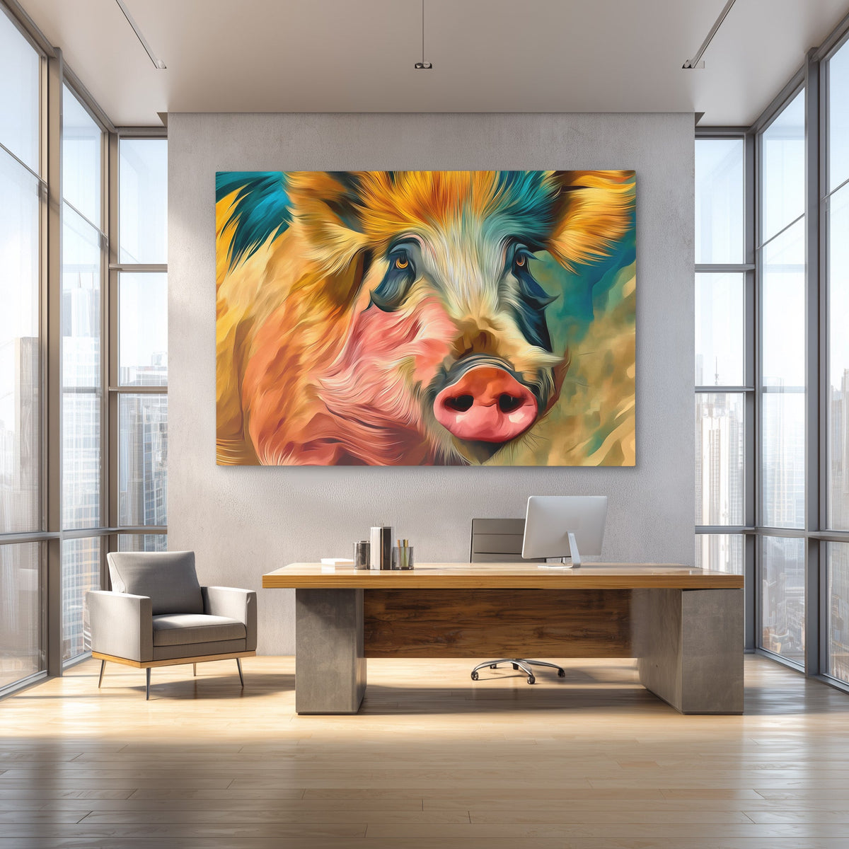 Pig's Windswept Glory - Luxury Wall Art