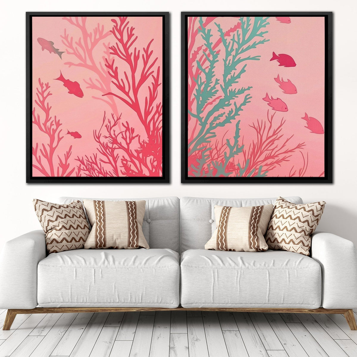 Pink Coral Harmony - Luxury Wall Art