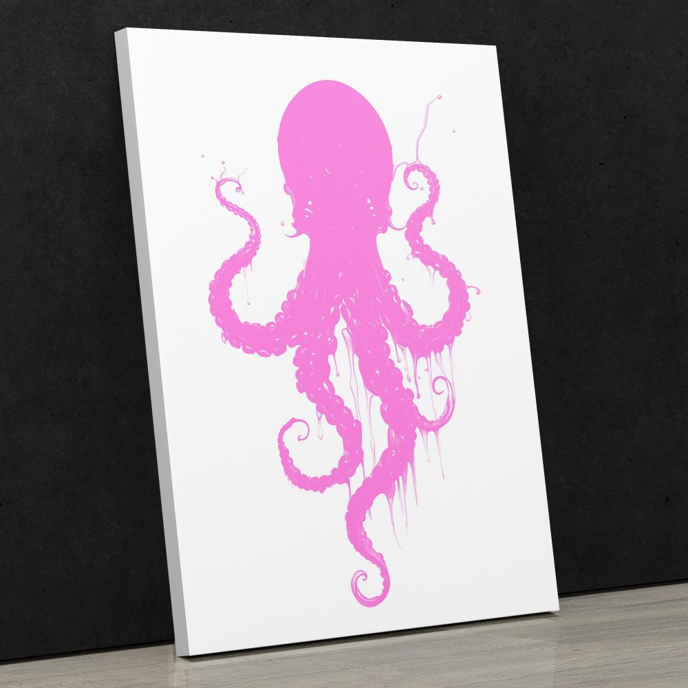 Pink Dancing Octopus - Luxury Wall Art