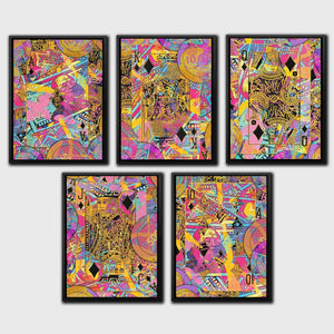 Pink Diamonds Royal Flush - Luxury Wall Art