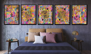 Pink Diamonds Royal Flush - Luxury Wall Art