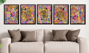 Pink Diamonds Royal Flush - Luxury Wall Art