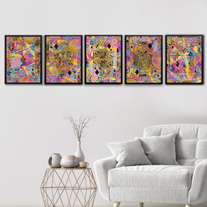 Pink Diamonds Royal Flush - Luxury Wall Art