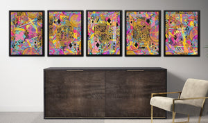 Pink Diamonds Royal Flush - Luxury Wall Art