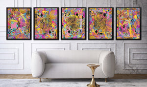 Pink Diamonds Royal Flush - Luxury Wall Art