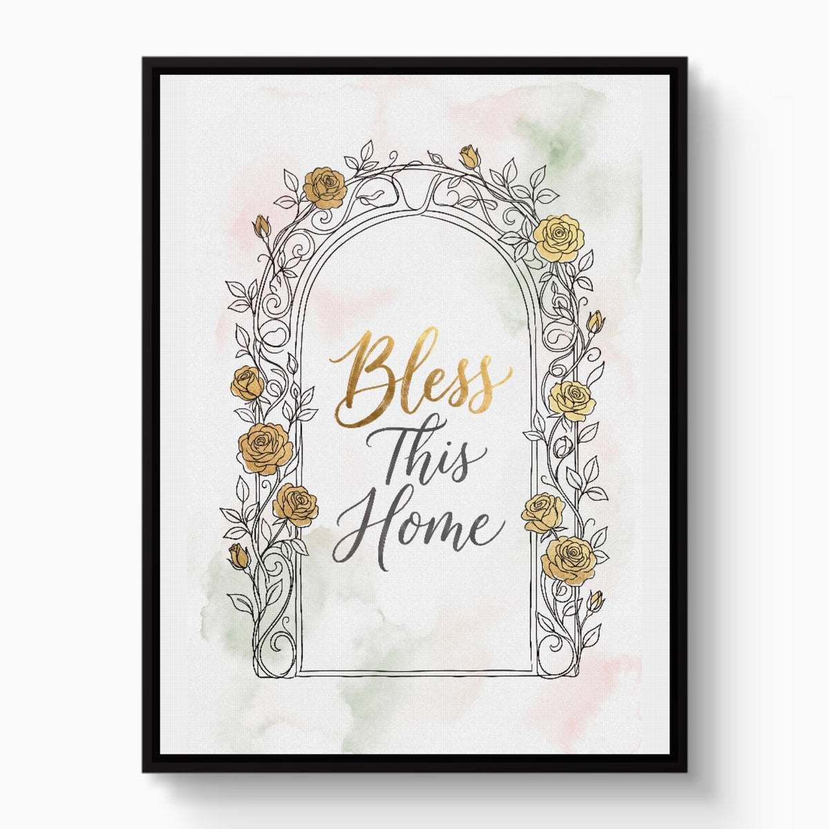 Pink Golden Roses 4-Piece Set - Luxury Wall Art