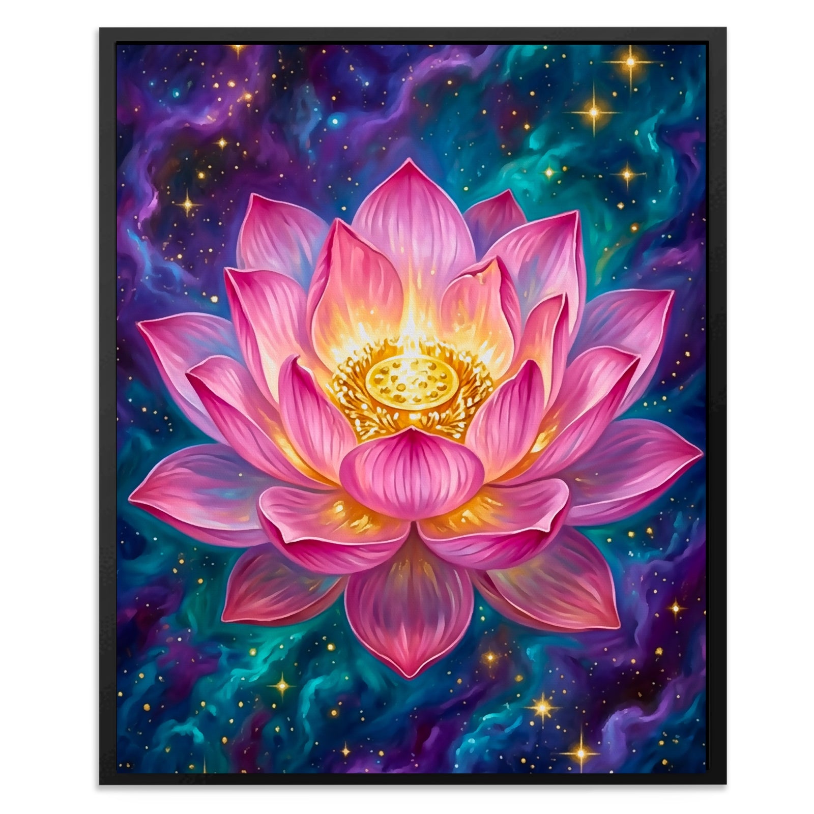 Pink Lotus Cosmic canvas wall art