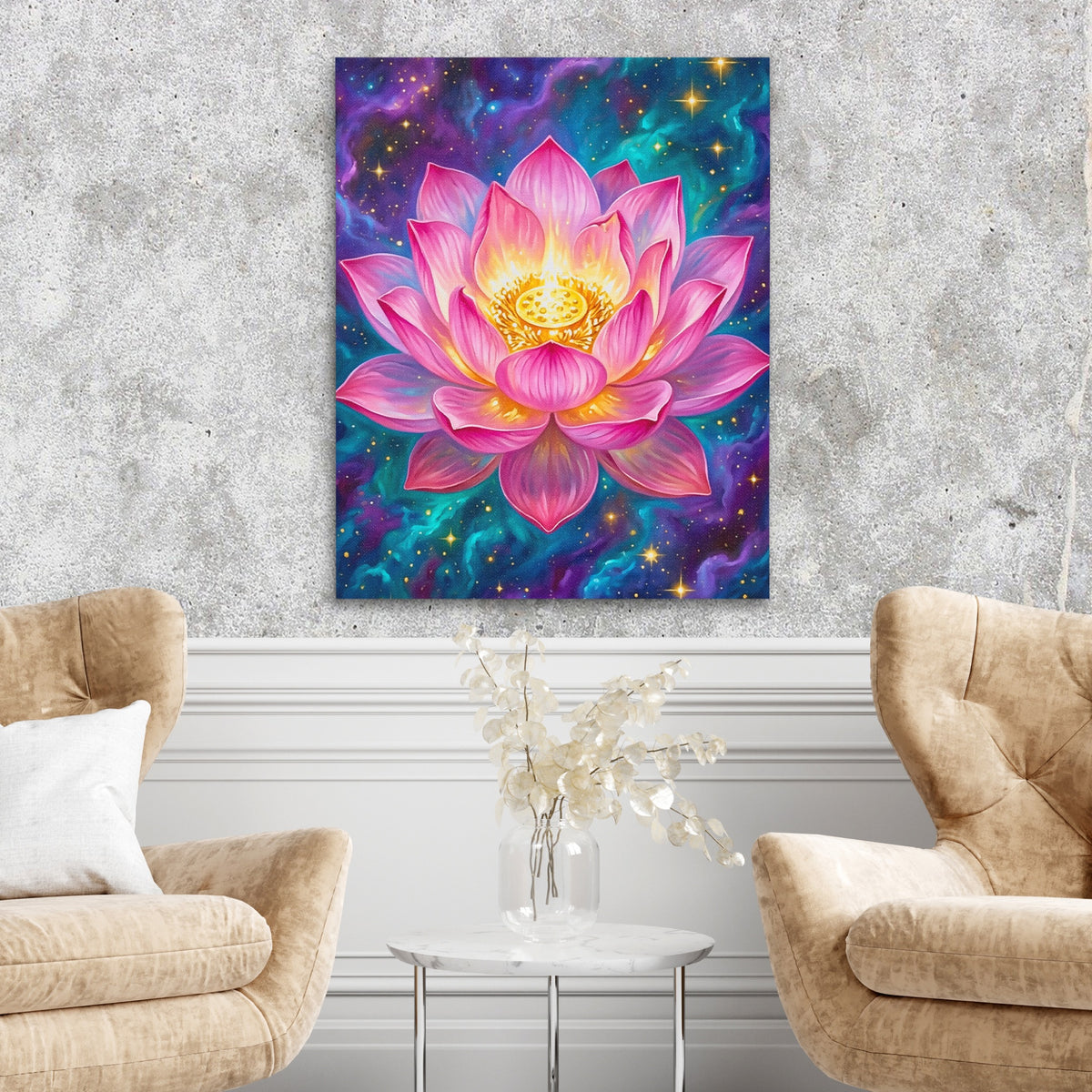 Pink Lotus Cosmic — Pink Lotus Cosmic Two Chairs Cement Wall 257
