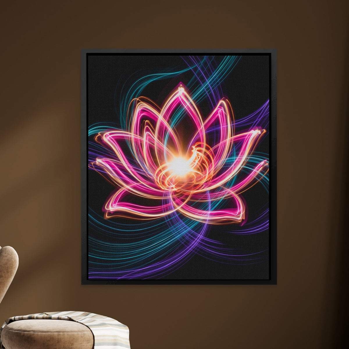 Pink Lotus Neon - Luxury Wall Art
