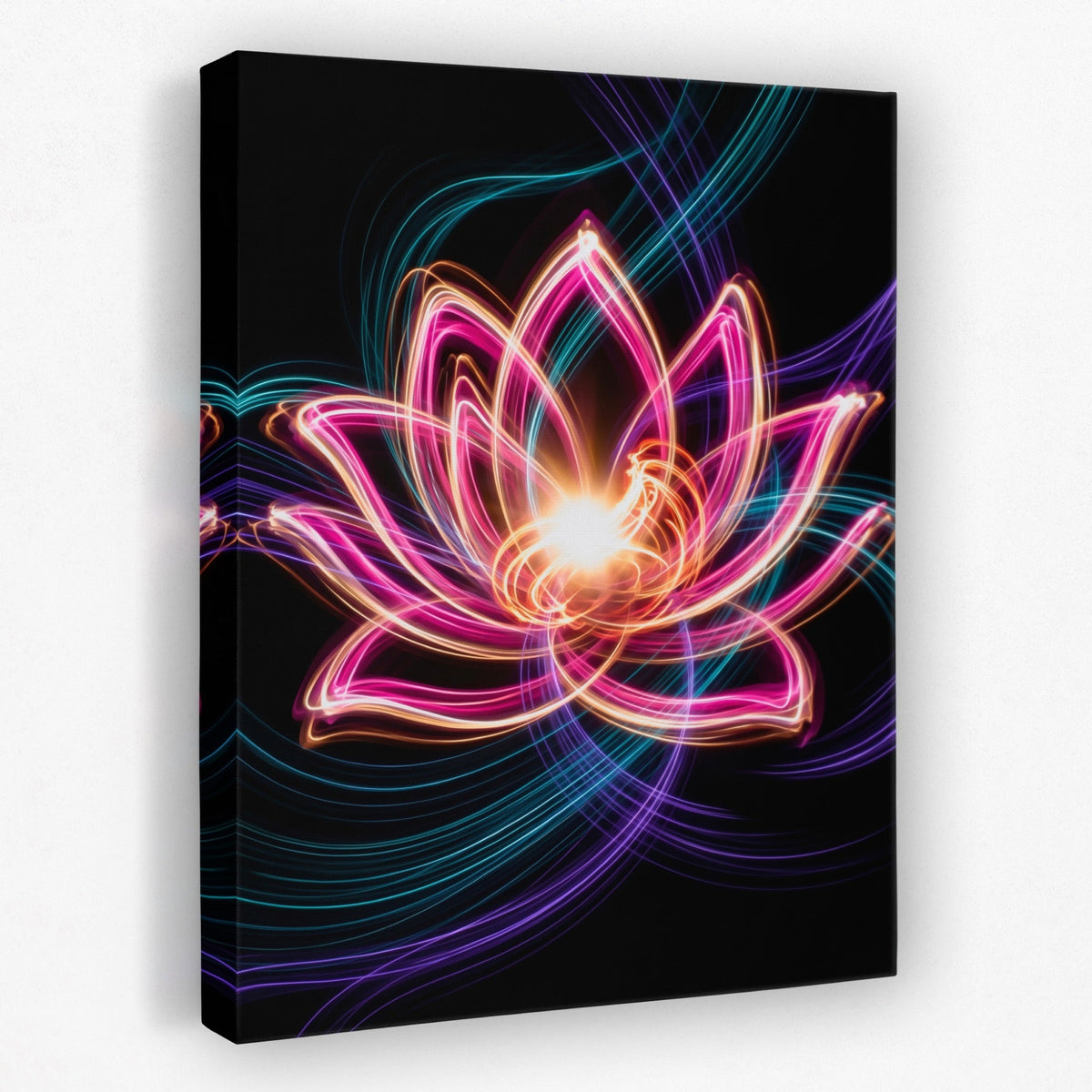 Pink Lotus Neon - Luxury Wall Art