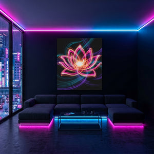Pink Lotus Neon — Pink Lotus Neon Blue Pink Neon Room Port 18