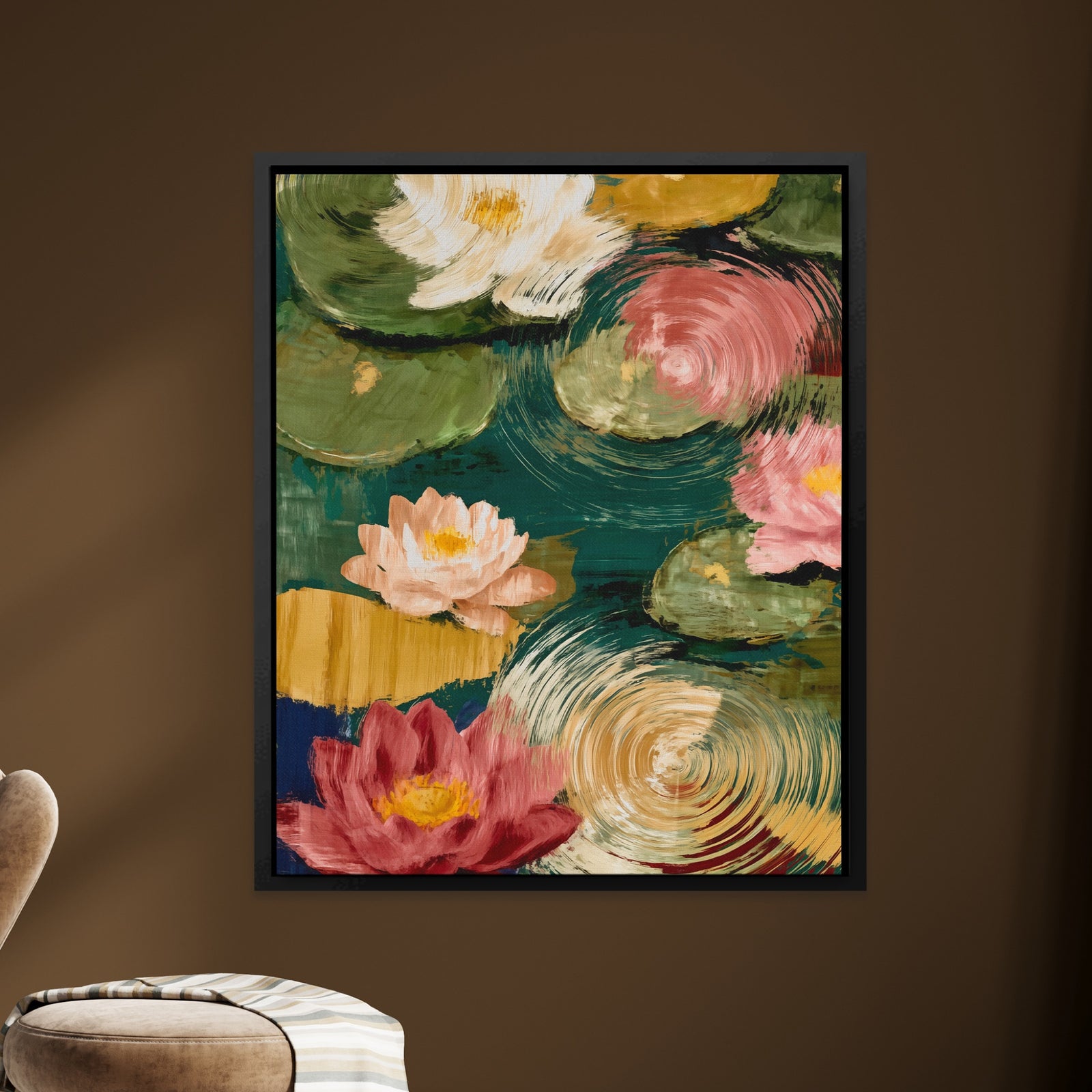 Pink Lotus Ripple canvas wall art