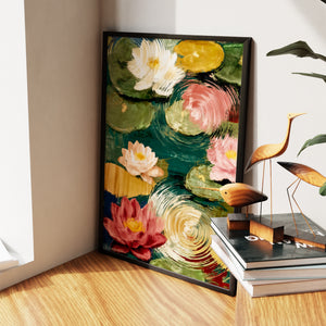 Pink Lotus Ripple — Pink Lotus Ripple New   Living Room Wall Apartment Zoom 115