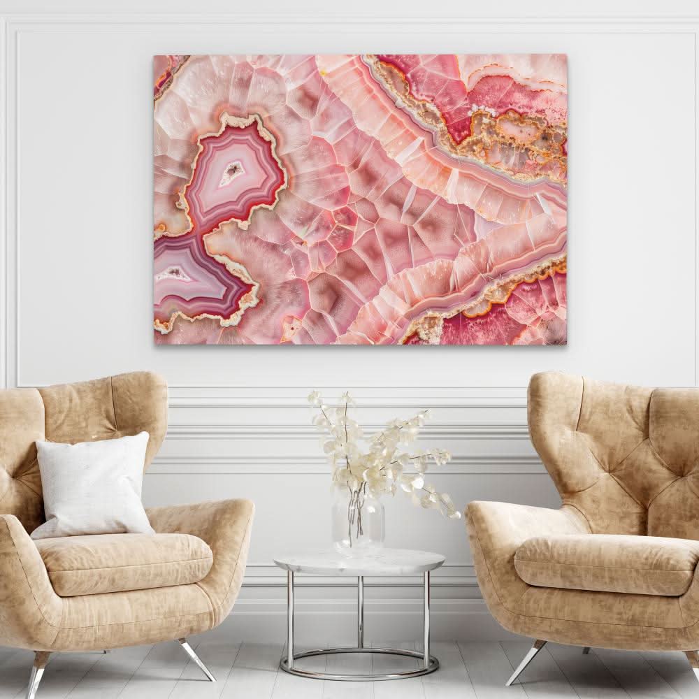 Pink Mineral Mosaic - Luxury Wall Art