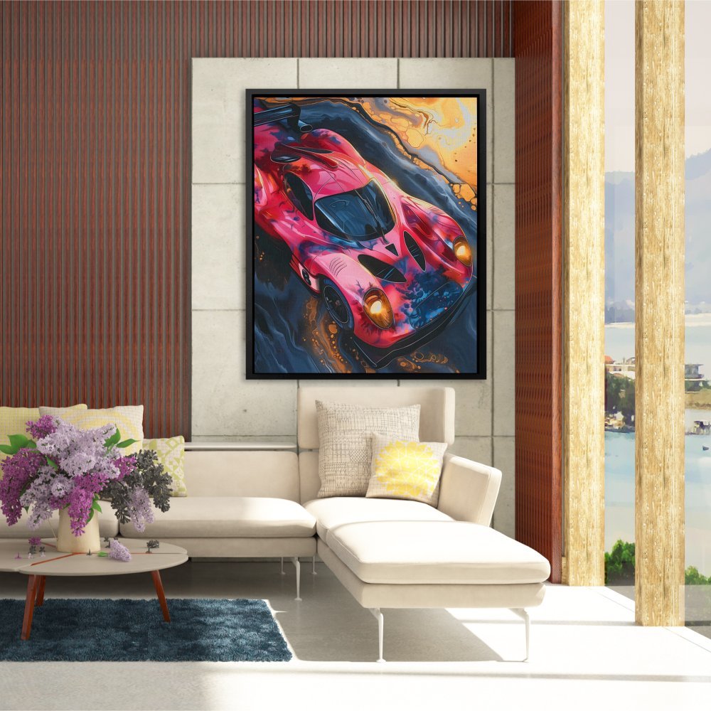 Pink Race Car - Luxury Wall Art