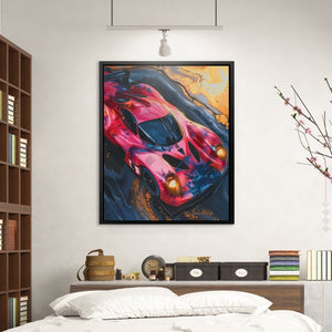 Pink Race Car - Luxury Wall Art