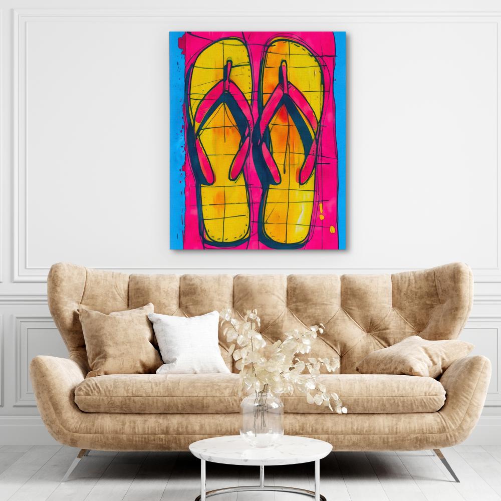 Pink Sandals - Luxury Wall Art