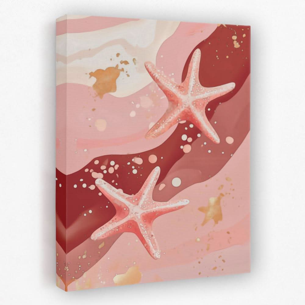 Pink Starfish - Beach Canvas Wall Art