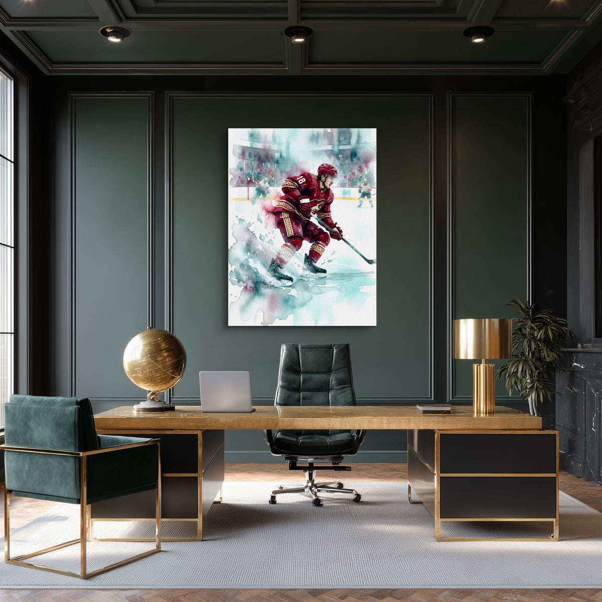 Player's Red Dash — player's red dash sq green office room 1port flush print