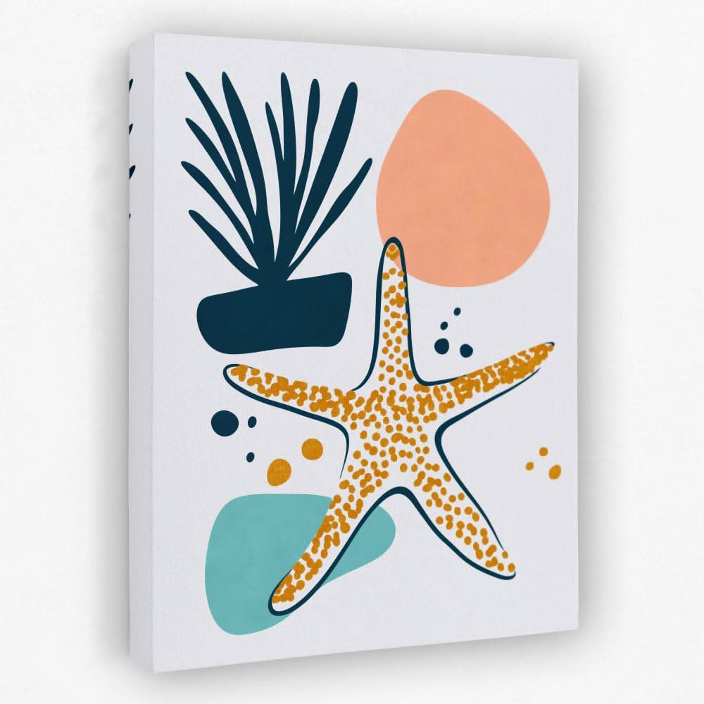 Playful Starfish - Beach Canvas Wall Art