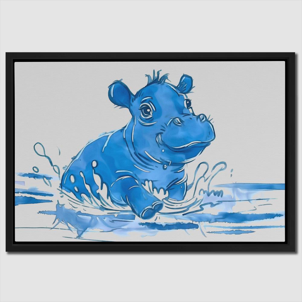 Playing Hippo - Luxury Wall Art