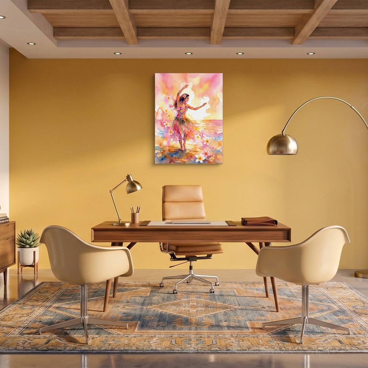 Plumeria Dance — plumeria dance sq fun office 1port flush print