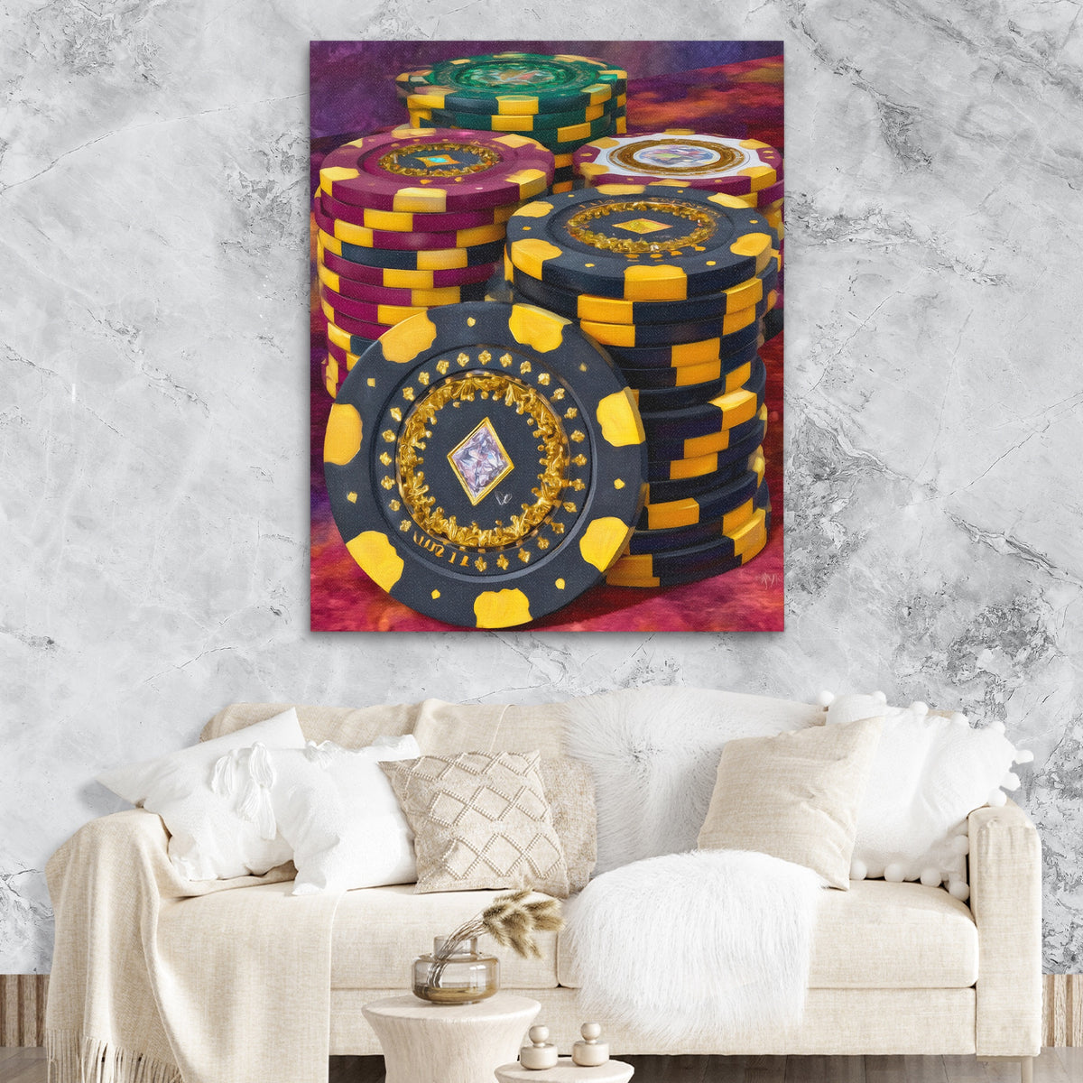 Poker Chips Luxury — Poker Chips Luxury Lux Couch Marble Walls 68