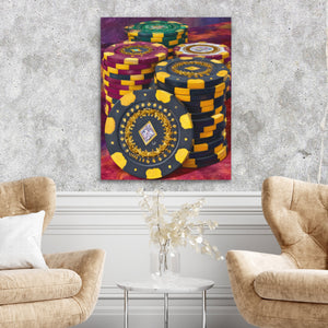 Poker Chips Luxury — Poker Chips Luxury Two Chairs Cement Wall 260