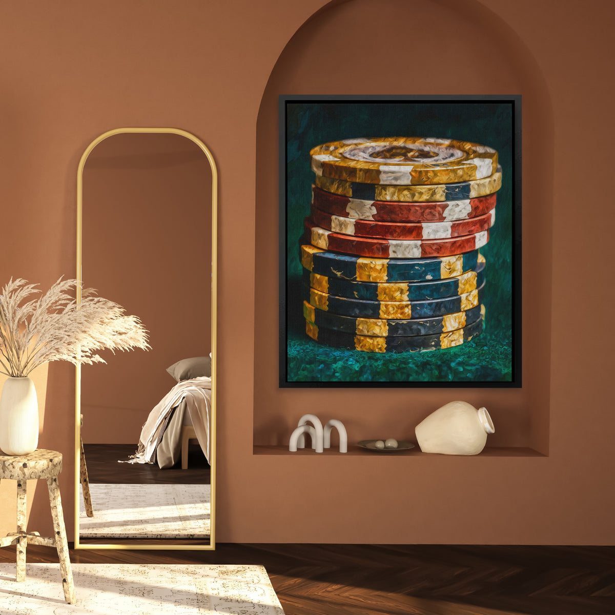 Poker Chips Stacked — Poker Chips Stacked Mexico House Wall 223