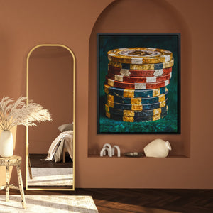 Poker Chips Stacked — Poker Chips Stacked Mexico House Wall 223