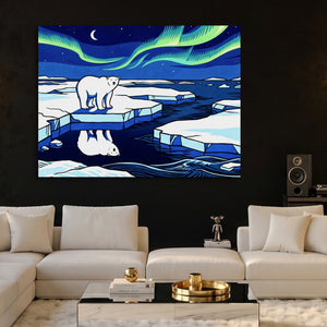 Polar Bear Aurora — polar bear aurora sq hype beast 1land flush print