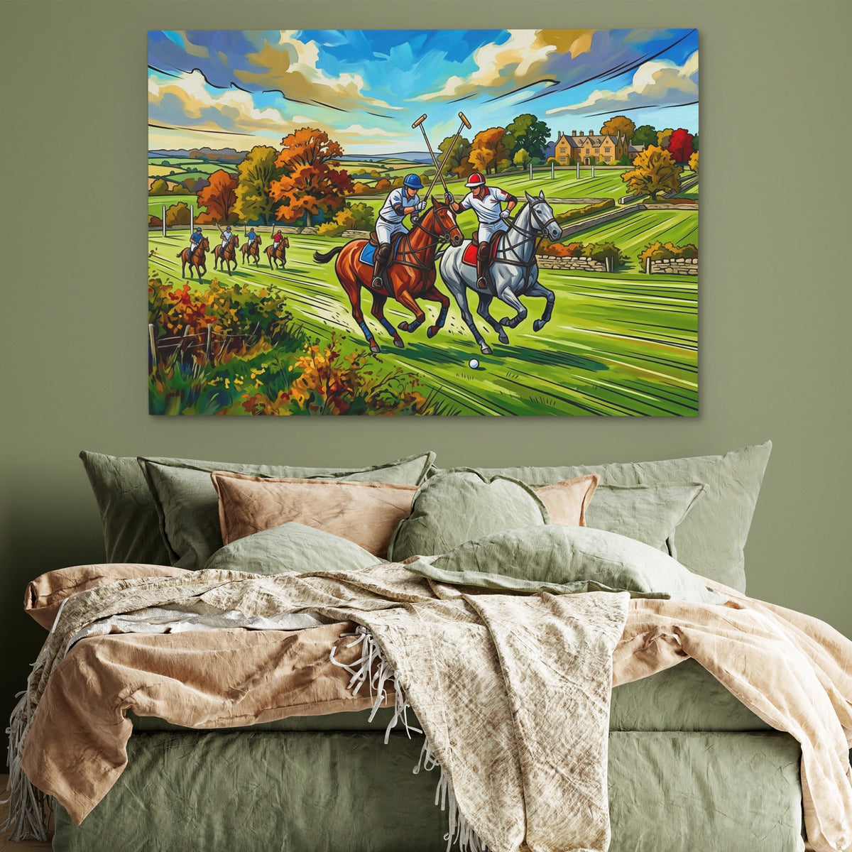 Polo Match Gallop — Polo Match Gallop Green Bedroom 159