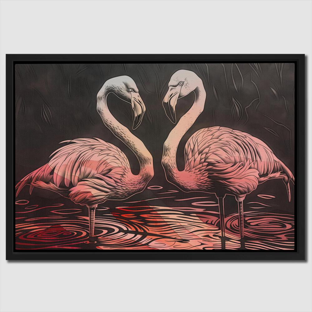 Pond Flamingos - Luxury Wall Art