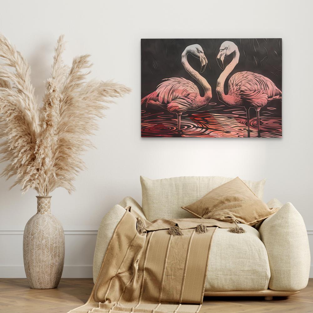 Pond Flamingos - Luxury Wall Art