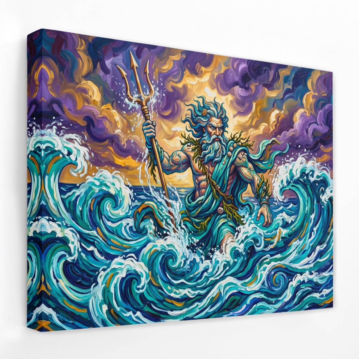 Poseidon Turbulent Waves — Poseidon Turbulent Waves Landscape   Side View   Mirror Wrap 157
